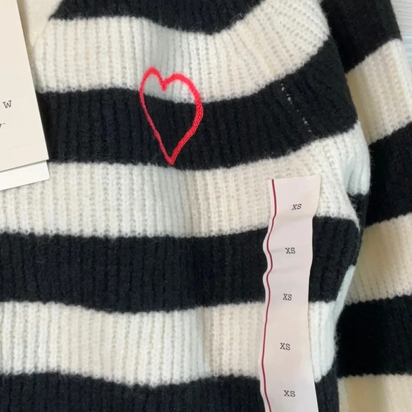 A New Day Button-Down Cardigan Black/Cream Striped Size XS - Picture 9 of 15